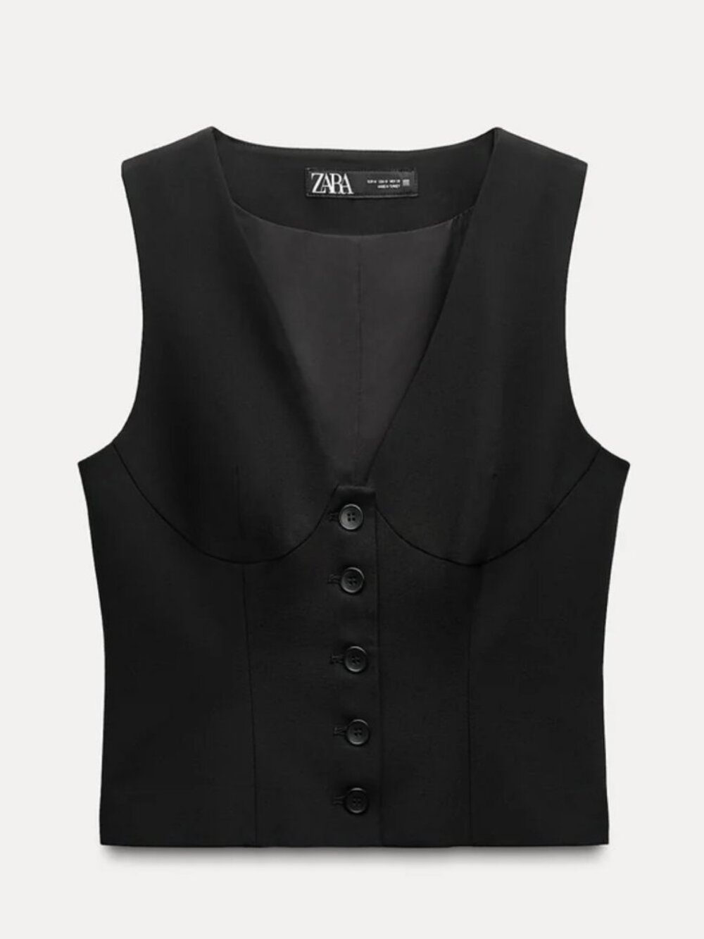 Zara Black Fitted Tailored Waistcoat Corset Vest Tailored Office Siren L